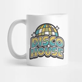 DISCO  HOUSE  - Y2K Disco Ball (gold/grey/blue) Mug